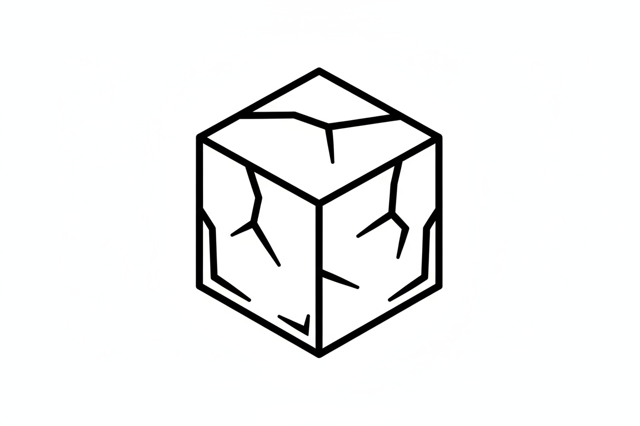 generate me a black and white ice cube icon