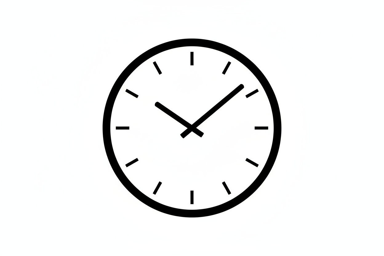 now generate me a black and white image of a simple clock. Similar to the app[le we just designed
